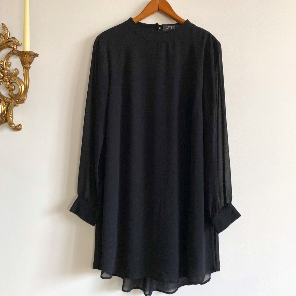 ASTR Long Sleeve Black Dress, Size M